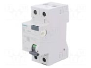 RCD breaker; Inom: 16A; Ires: 30mA; Poles: 1+N; 230/400VAC; IP20 SIEMENS
