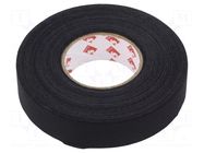 Tape: fixing; W: 19mm; L: 25m; Thk: 0.24mm; natural caoutchouc; black SCAPA