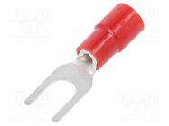 Tip: fork; M4; Ø: 4.3mm; 0.3÷1.65mm2; crimped; for cable; insulated NICHIFU