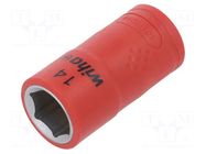 Socket; 6-angles,insulated,socket spanner; HEX 14mm; 3/8" WIHA