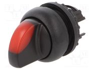 Switch: rotary; 22mm; Stabl.pos: 2; red; M22-FLED,M22-LED; IP67 EATON ELECTRIC