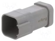 Connector: wire-wire; plug; male; PX0; PIN: 6; IP68; for cable; grey BULGIN