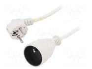 Extension lead; 3x1.5mm2; Sockets: 1; PVC; white; 3m; 16A JONEX