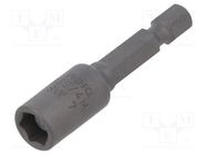 Screwdriver bit; 6-angles socket; Socket: HEX 7mm; with magnet WERA