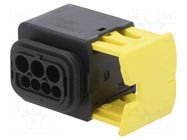 Connector: automotive; female; plug; for cable; PIN: 7(3+4); black TE Connectivity