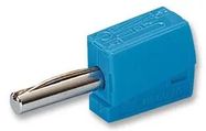 BANANA PLUG, 20A, CAGE CLAMP, BLUE