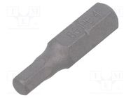 Screwdriver bit; hex key; HEX 4mm; Overall len: 25mm BETA