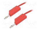 Test lead; 60VDC; 32A; with 4mm axial socket; Len: 0.5m; red HIRSCHMANN T&M