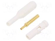 Connector: 2mm banana; socket; 38.2mm; white; soldered,crimped STÄUBLI