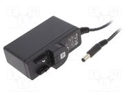 Power supply: switched-mode; mains,plug; 12VDC; 1.5A; 18W; 87.5% XP POWER