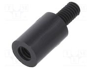 Screwed spacer sleeve; cylindrical; polyamide; M4; M4; 12mm; black 