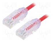 Patch cord; TX6-28™,U/UTP; 6; stranded; Cu; LSZH; red; 0.5m; 28AWG PANDUIT