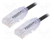 Patch cord; TX6-28™,U/UTP; 6; stranded; Cu; LSZH; black; 5m; 28AWG PANDUIT