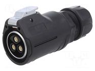 Connector: circular; plug; size 28; 02; female; PIN: 3; 500V; 43A LUTRONIC