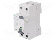 RCD breaker; Inom: 25A; Ires: 30mA; Poles: 1+N; 230/400VAC; IP20 SIEMENS