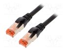 Patch cord; S/FTP; 6; stranded; Cu; LSZH; black; 3m; 27AWG DIGITUS