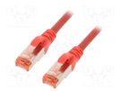 Patch cord; S/FTP; 6; stranded; Cu; LSZH; red; 0.25m; 27AWG DIGITUS