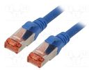 Patch cord; S/FTP; 6; stranded; Cu; LSZH; blue; 0.5m; 27AWG DIGITUS