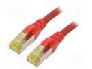 Patch cord; S/FTP; 6a; stranded; Cu; LSZH; red; 3m; 26AWG DIGITUS
