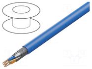 Wire; S/FTP; 4x2x23AWG; 6a; wire; Cu; Insulation: LSZH; blue; 500m DIGITUS