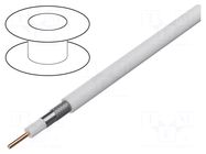 Wire: coaxial; H125,RG6; 1x18AWG; wire; Cu; PVC; white; 100m; CPR: Eca BELDEN