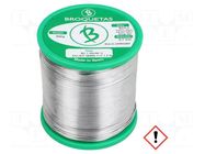 Tin; lead free; Sn97Ag3; 0.7mm; 500g; reel; 221°C; Flux: SW26 BROQUETAS