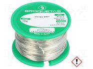 Tin; lead free; Sn97Cu3; 0.5mm; 100g; reel; 230°C; Flux: SW26 BROQUETAS