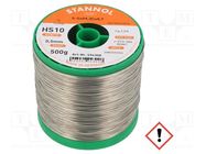 Soldering wire; tin; Sn99,3Cu0,7; 0.5mm; 0.5kg; lead free; reel STANNOL