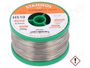 Soldering wire; tin; Sn96Ag3Cu1; 0.5mm; 0.25kg; lead free; reel STANNOL