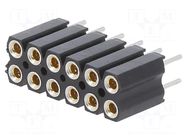 Connector: pin strips; socket; female; PIN: 12; BL 6; 3A; 150V; THT FISCHER ELEKTRONIK