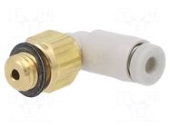 Push-in fitting; threaded,angled 90°; -1÷10bar; Thread: M5 SMC