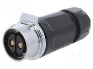 Connector: circular; plug; size 28; 02; female; PIN: 2; 500V; 50A LUTRONIC