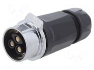 Connector: circular; plug; size 28; 02; female; PIN: 3; 500V; 43A LUTRONIC