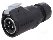 Connector: circular; plug; size 28; 02; male; PIN: 3; 500V; Quicklock LUTRONIC