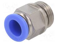 Push-in fitting; straight; -0.95÷15bar; nickel plated brass PNEUMAT