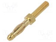 Plug; 4mm banana; 32A; 60VDC; non-insulated; 36mm; gold-plated ELECTRO-PJP