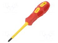 Screwdriver: insulated; Pozidriv®; PZ1; Blade length: 80mm BM GROUP
