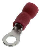 TERMINAL, RING TONGUE, #6, CRIMP, RED