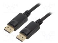 Cable; DisplayPort plug,both sides; 3m; black; DisplayPort 1.2 LOGILINK