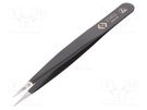 Tweezers; Blade tip shape: sharp; Tweezers len: 110mm; ESD C.K