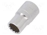 Socket; 12-angles,socket spanner; 13mm; 1/2"; Plating: chromium C.K
