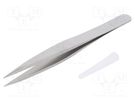 Tweezers; 123mm; for precision works; Blade tip shape: sharp C.K