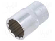 Socket; 12-angles,socket spanner; 19mm; 1/2"; Plating: chromium C.K