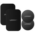 Ugreen LP123 50416 round/rectangular metal plates for magnetic phone holders - black (4 pcs), Ugreen