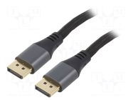 Cable; DisplayPort plug,both sides; textile; DisplayPort 1.4 GEMBIRD