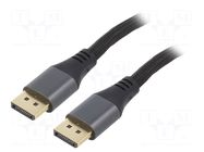 Cable; DisplayPort plug,both sides; textile; DisplayPort 1.4 GEMBIRD