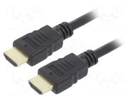 Cable; HDMI plug,both sides; PVC; HDMI 2.0; 0.5m; black; 30AWG GEMBIRD