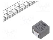 Inductor: wire; SMD; 6.8uH; 10A; 39.3mΩ; ±20%; 6.5x6x4.5mm; ETQP4M PANASONIC