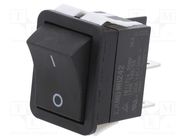 ROCKER; SPST-NO; Pos: 2; ON-OFF; 20A/125VAC; 50mΩ; Body: black E-SWITCH