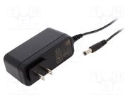 Power supply: switched-mode; mains,plug; 24VDC; 1A; 24W; 85% XP POWER